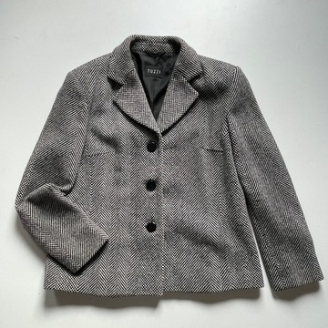 TUZZI Marynarka Żakiet Jodelka Wełna L / XL