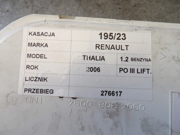 BUDÍKY PŘÍSTROJOVÁ DESKA RENAULT THALIA FACELIFT 1,2B 8200366639 09043080094