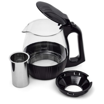 Szklany Dzbanek z Zaparzaczem 2L i Stalowym Podgrzewaczem do Kawy Herbaty