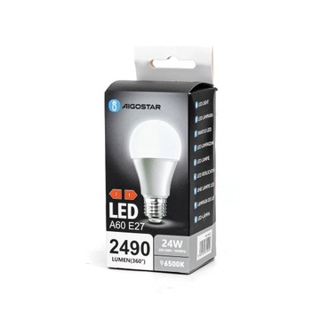 MOCNA ŻARÓWKA LED A60 E27 24W ZIMNA 6500K 2490lm
