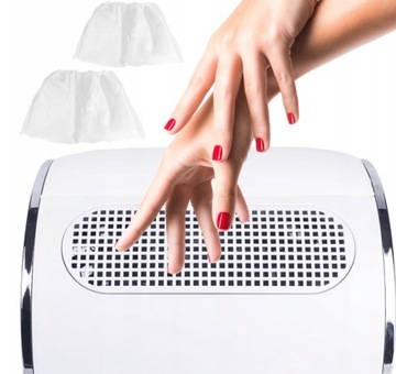 MOCNY POCHŁANIACZ PYŁU MANICURE 3 WIATRAKI 2 WORKI GADŻET DO MANICURE