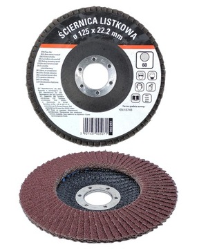 ŚCIERNICA LISTKOWA DO METALU LAKIERU DREWNA GR 100 ŚREDNICA 125MM X 22,2MM