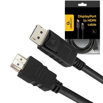 KABEL DisplayPort męski do HDMI męski PRZEWÓD DP HDMI FHD 1M CZARNY