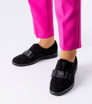 Czarne wsuwane półbuty Mutton 39