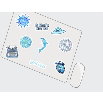 НАБОР ВОДОНЕПРОНИЦАЕМЫХ НАКЛЕЙКОВ MIX СИНИЙ 50 ШТ.