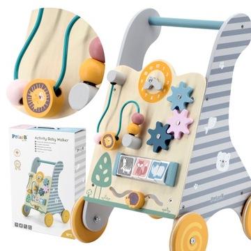 PCHACZ DREWNIANY CHODZIK EDUKACYJNY INTERAKTYWNY MONTESSORI VIGA POLARB