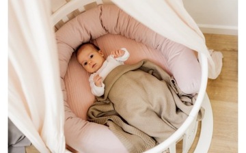 ДЕРЕВЯННАЯ КРОВАТЬ, БЕЛАЯ, ОВАЛЬНАЯ, 7 В 1 + МАТРАС