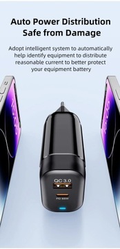 USLION 65W GaN USB C Зарядное устройство для ноутбука Ipad Мобильный телефон PD Быстрая зарядка USB-C