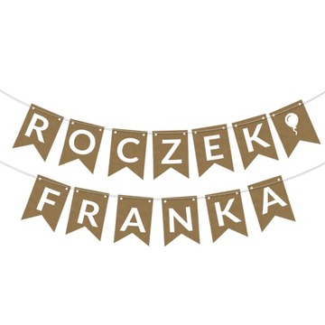 Baner girlanda napis ROCZEK + IMIĘ EKO