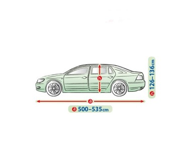 Брезентовый чехол, 3 слоя, для седана 500-535 см.