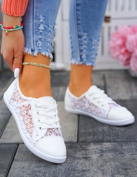 Белые кружевные кроссовки Salma Летние кроссовки