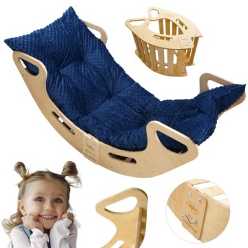 Houpačka dřevěný s polštářkem Granát Montessori pro dítě 110 cm/velikost XL Pl