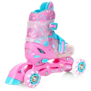 Роликовые коньки Регулируемые колеса 3в1 RAVEN Caramell 26-29 со светодиодной подсветкой