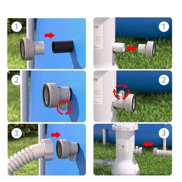 4 SZT ADAPTER WĘŻA BASENOWEGO DO FILTRA POMPY GŁĘBINOWEJ INTEX