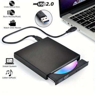 Внешний оптический привод DVD USB2.0 Проигрыватель компакт-дисков/DVD-ROM Устройство чтения Устройство записи
