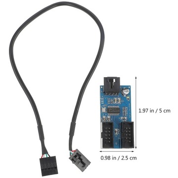 Konwerter rozdzielacza portu USB 2.0 Header Hub 9-pin Port Multiplier