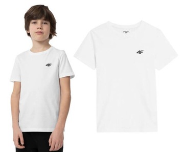 Koszulka bawełniana na WF M1626 T-shirt biały do szkoły 122.