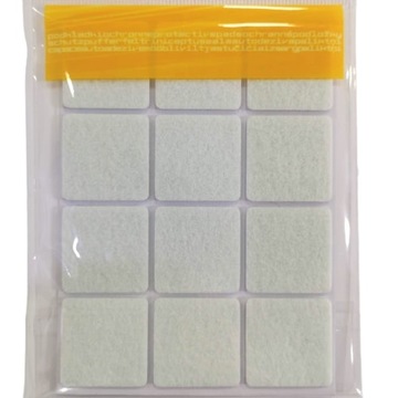 Podkładki filcowe filc pod meble Białe 28x28 -12 szt