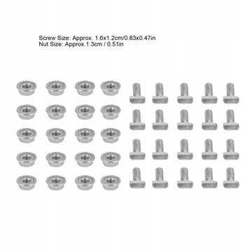 20 ZESTAW ŚRUBY ŚRUBA M6 DO SZKLARNI NAKRĘTKA
