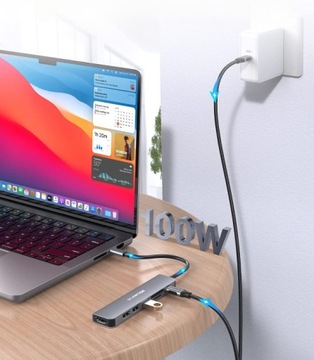 USB C Hub Док-станция PD 100 Вт 4K HDMI SD/TF-ридер USB 3.0 Thunderbolt