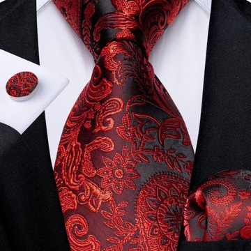 ЭЛЕГАНТНЫЙ мужской жаккардовый комплект галстук + нагрудный платок + запонки 24 часа