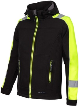 ВОДОНЕПРОНИЦАЕМАЯ рабочая куртка SOFTSHELL со светоотражающими элементами и КАПЮШОНОМ, размер 3XL