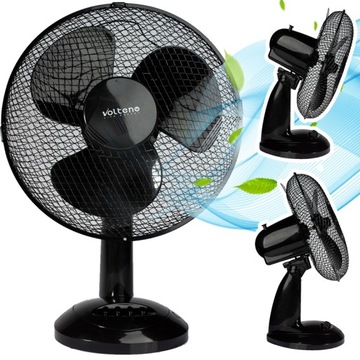 WENTYLATOR BIURKOWY WIATRAK STOJĄCY CICHY MOCNY DUŻA ŚREDNICA ŚMIGŁA 29cm