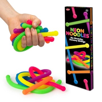 Gniotki Noodles Neonowe Makarony MIX 6 szt