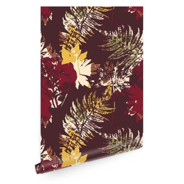 Tapeta retro liście graficzne T0809