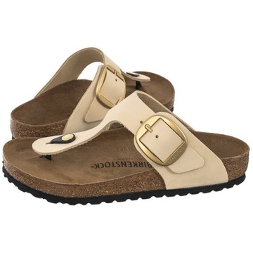 Buty Klapki Damskie Birkenstock Gizeh Big Buckle Ecru Beżowe