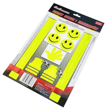 НАБОР СВЕТООТРАЖАЮЩИХ ЭЛЕМЕНТОВ ДЛЯ ДЕТЕЙ ЛЕНТЫ, НАКЛЕЙКИ, КУЛОНЫ