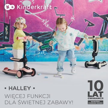 KINDERKRAFT 2w1 HALLEY rowerek hulajnoga LED Green