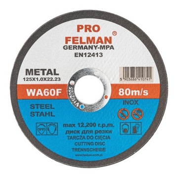 50 шт. Диски для резки металла Shield 125x1,0 Pro Felman Strong Germany Inox