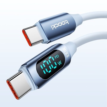 Toocki C do C Przyjazny dla skóry kabel szybkiego ładowania PD100W 2m Silikonowy cyfrowy