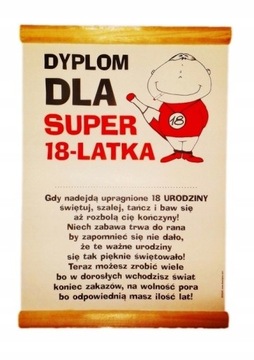 Dyplom z życzeniami na 18 urodziny dla Chłopaka