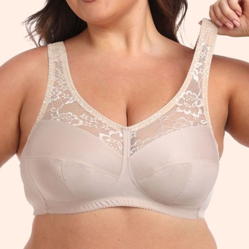 Damski ultracienki biustonosz Plus Size przezroczysta koronka, 120G