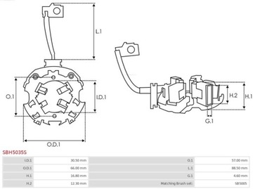 СТАРТЕРНЫЙ ДЕРЖАТЕЛЬ ЩЕТКИ SBH5035S AS-PL