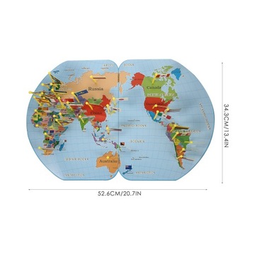 Игрушечные флаги на карте мира из портативных игрушечных головоломок