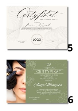 Certyfikat Dyplom ukończenia kursu szkolenia dla Firm Personalizowane a4