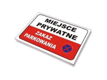 TABLICA Miejsce Prywatne 45x30 pcv 3mm