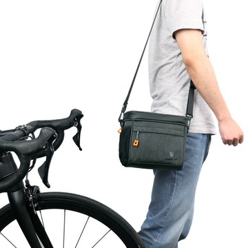 SAKWA ROWEROWA NA KIEROWNICĘ TORBA ROWEROWA TORBA MĘSKA NA RAMIĘ Z PASKIEM