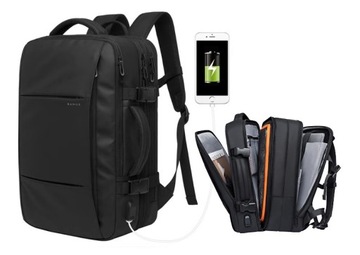 Czarny Plecak Biznesowy Torba na Laptopa 15,6''USB