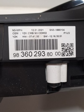 OPEL GRANDLAND X PŘÍSTROJOVÁ DESKA BUDÍKY 9836029380 UK