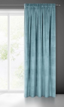 Синяя бархатная штора готова на ленте 140х270 МЕЛАНИ толстые лягушки ГЛЭМ