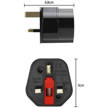 Адаптер розетки Вилка-переходник ЕС-Великобритания PL Польша Англия Кипр Мальдивы