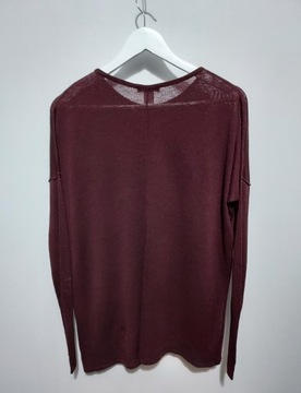 H&M lekki luźny sweter bordo S