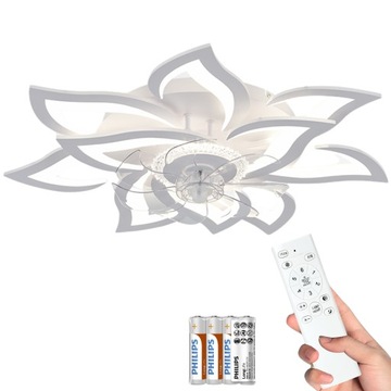 LAMPA SUFITOWA LED ŻYRANDOL WIATRAK WENTYLATOR SUFITOWY KWIAT LOTOSU 90W
