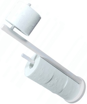 STOJAK NA PAPIER TOALETOWY UCHWYT STOJĄCY 52cm BIAŁY na 4rolki ORGANIZER