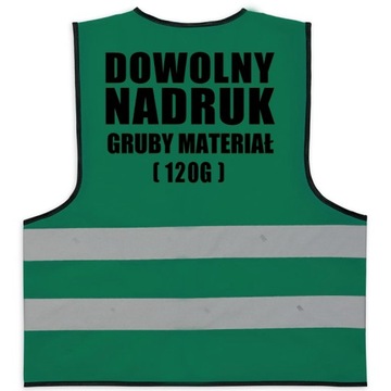 KAMIZELKA ODBLASKOWA Z CZARNYM NADRUKIEM GRUBA ROZM. XL