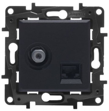 NILOE-STEP Gniazdo TV typu F+ RJ45 czarne (863577)
